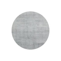 Lofy Neusiedl am See Grey Shaggy Micropolyester Machine Made Area Rug__Round