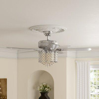 House of Hampton 52" Wethington 5 - Blade Crystal Ceiling Fan with Remote Control and Light Kit Included