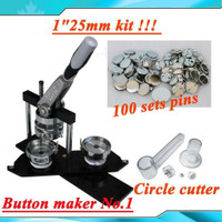 Button Maker Kit!! ALL METAL DIY 1 Button Maker Kit!! Badge Maker+Circle Cutter+100 Pins 015330