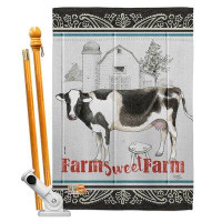 Breeze Decor Farm Sweet 2-Sided Polyester 40 x 28 in. Flag Set