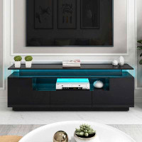 Ivy Bronx High Gloss TV Stand With Colour Changing LED Lights For 75+ Inch TV