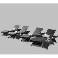 Best Living International 79'' Long Reclining Single Chaise with Cushions and Table