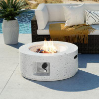 Latitude Run® 12'' H x 28'' W Magnesium Oxide Propane Outdoor Fire Pit Table