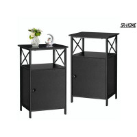 SR-HOME End Tables,Nightstand With Storage Cabinet, Set Of 2 Night Stands For Living Room, Bedroom