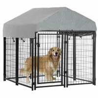 NEW OUTDOOR DOG KENNEL & COVER 4X4X4.3 FT WDK1342