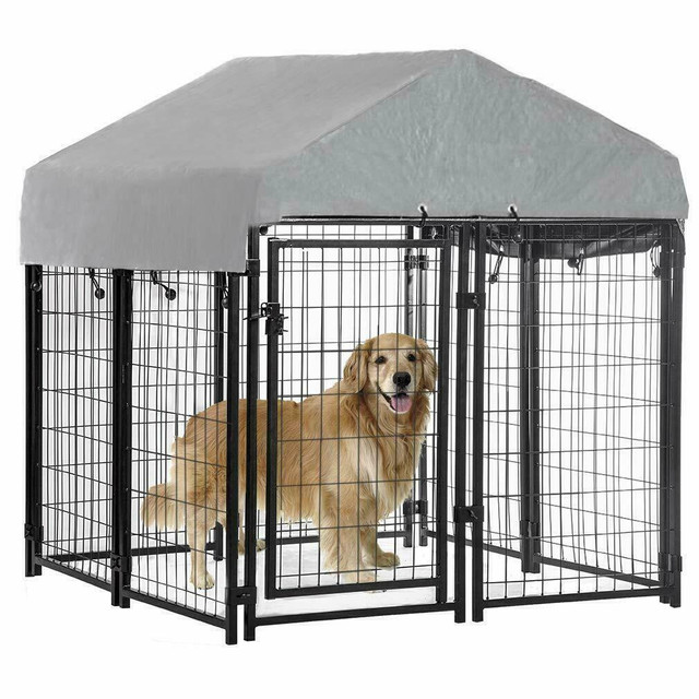NEW OUTDOOR DOG KENNEL & COVER 4X4X4.3 FT WDK1342 in Accessories in Regina