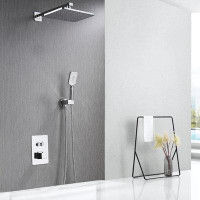 My Lux Decor BAKALA Thermostatic Bathroom Shower Faucet Set Rain Waterfall Bathtub Shower System Mixer Tap Wall Mounted