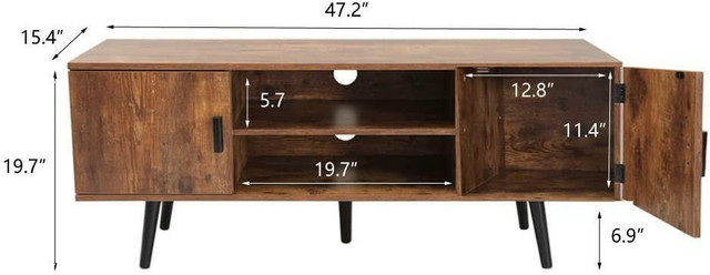 NEW RUSTIC TV CONSOLE STORAGE CABINET S3080 in Hutches & Display Cabinets in Alberta - Image 4