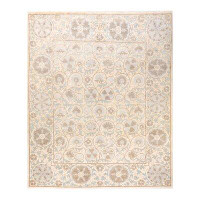 Isabelline Kenzey One-of-a-Kind Hand-Knotted New Age 8'1" x 9'9" Wool Area Rug in Ivory/Brown