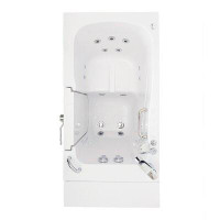 Ella Walk In Baths 52" x 30" Walk-in Whirlpool Acrylic Bathtub with Faucet,Heater and Integrated Seat