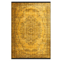 Rugpera Angeline Yellow Color Oriental Design Carpet Machine Woven Polyester & Cotton Yarn Area Rugk