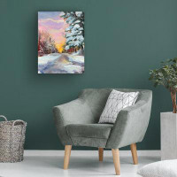 Wrought Studio Sunset in Winter - Wrapped Canvas Print