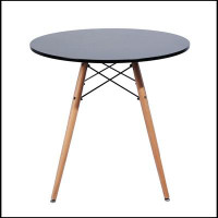 Wrought Studio Dia. 31.5" Round Dining Table with Beech Wood Legs, Modern Wooden Kitchen Table