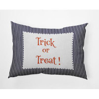 The Holiday Aisle® Halloween Trick or Treat Ticking Accent Pillow Rectangle