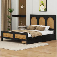 Bay Isle Home™ Woodsdale Full Size Wood Storage Platform Bed with 2 Drawers