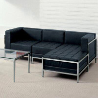 Upper Square™ Annis 9 Piece LeatherSoft Modular Sectional Configuration - Stainless Steel Legs