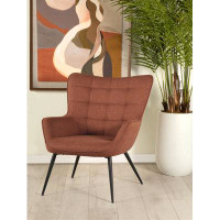 George Oliver Upholstered Flared Arms Accent Chair With Grid Tufted