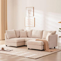 Latitude Run® Sectional Sofa with Vertical Stripes