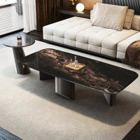 HIGH CHESS Light luxury supercrystalline stone coffee table Modern living room stainless steel coffee table_1
