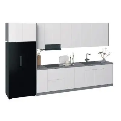 WALLKITCHENS FK-TIME 96" H x 157" W x 24" D Medium Density Fiberboard (MDF) Ready-to-Assemble Kitchen Cabinet Set
