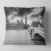 East Urban Home Designart 'Westminster Palace in Grey Shade' Photography Throw Pillow