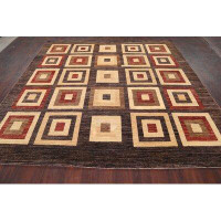 Rugsource One-of-a-Kind Square Hand-Knotted 7'10" X 7'11" Wool Brown Area Rug