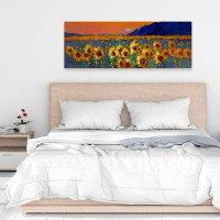 Made in Canada - August Grove Stockdale 'Sunflower Fields' Wrapped Canvas Print on Canvas