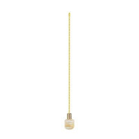 Aspen Creative Corporation Aspen Creative 20507-21, 12" Clear With Yellow Line Glass Knob With Pull Chain In Copper