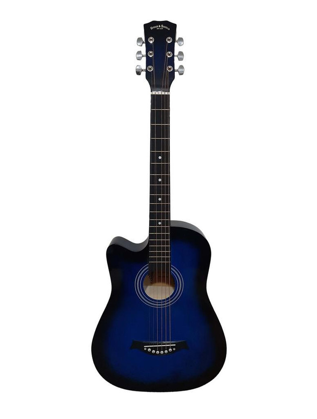 Minor Error-Left handed Acoustic Guitar 38 inch for Beginners, Children Blue SPS334LF in Guitars in City of Montréal