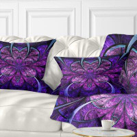 Made in Canada - East Urban Home Floral Large Fractal Flower Lumbar Pillow