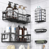 CG INTERNATIONAL TRADING Shower Caddy 5 Pack,Adhesive Shower Organizer For Bathroom Storage&Home Decor&Kitchen,No Drilli