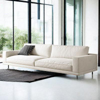 HOUZE 110.24" White 100% Polyester Modular Sofa cushion couch