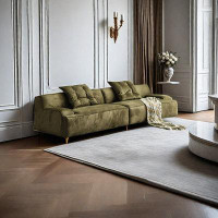 HOUZE 102.35" Green Cloth Modular Sofa cushion couch