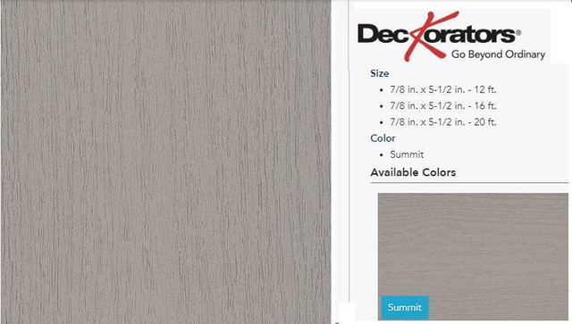 Deckorators® Frontier Decking™ Composite long-lasting & low maintenance decking - 1 Solid Color ( 12, 16 & 20' lengths ) in Decks & Fences in Alberta