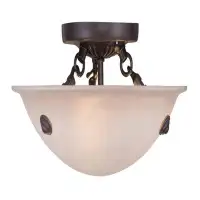 Red Barrel Studio Oasis Lighting Lights Contemporary Ceiling Mount - Bronze Finish With Honey Alabaster Glass Shade - 3