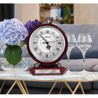 Canora Grey Large Versailles Mantel Desk Clock Engraved Table Top Accent Etched Personalized Gift Birthday Anniversary R