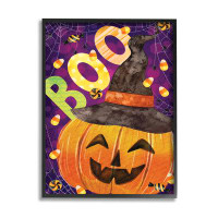 Stupell Industries Stupell Industries Boo Jack-O-Lantern Halloween Candy Framed Giclee Art By ND Art