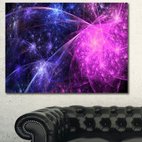 Design Art 'Purple Pink Colourful Fireworks' Graphic Art on Wrapped Canvas