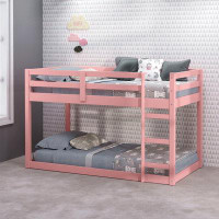 Harriet Bee Gaston II Twin Loft Bed In Pink Finish