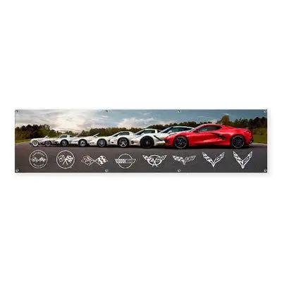 Second Story Collection Corvette Generations Art Banner Print with Grommets