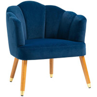 MODERN ACCENT CHAIRS WITH CUSHIONED SEAT, UPHOLSTERED VELVET ARMCHAIR