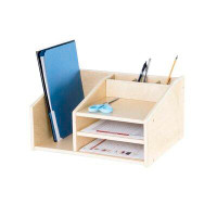 Guidecraft Natural Wood Desktop and Paper Organizer