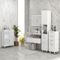 Bathroom Cabinet 11.8" x 11.8" x 70.9" High Gloss White