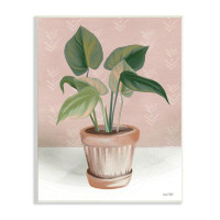 Stupell Industries Indoor Potted Plant Still Life Soft Pink Painting Canvas Wall Art by House Fenway