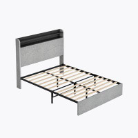 Wrought Studio Queen Bed Frame with 11.5" Under Bed Storage, No Box Spring Needed, Grey
