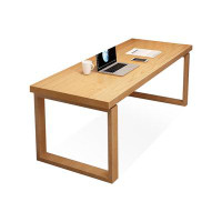Orren Ellis 78.74" Burlywood Rectangular Solid Wood desks