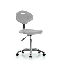 Latitude Run® Erie Polyurethane Chair Chrome - Medium Bench Height With Chrome Casters In Grey Polyurethane