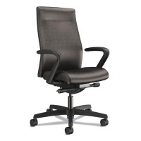 HON HON  Ignition 2.0 Upholstered Mid-Back Task Chair, Black Fabric Seat/Back, Black Base