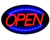 NEW 19X10 IN OVAL NEON OPEN SIGN FLASHING SIGN OPNSI