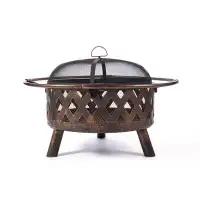 Red Barrel Studio Steel Outdoor Fire Pit With Spark Screen